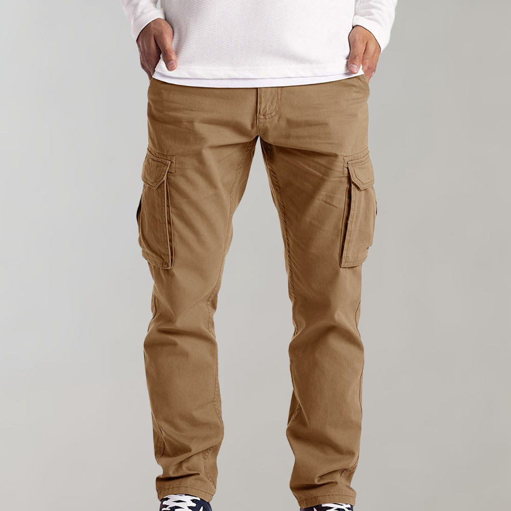 Men's Cargo Pants Relaxed Fit Durable Cotton With Multiple Practical Pockets For Everyday And Outdoor Wear