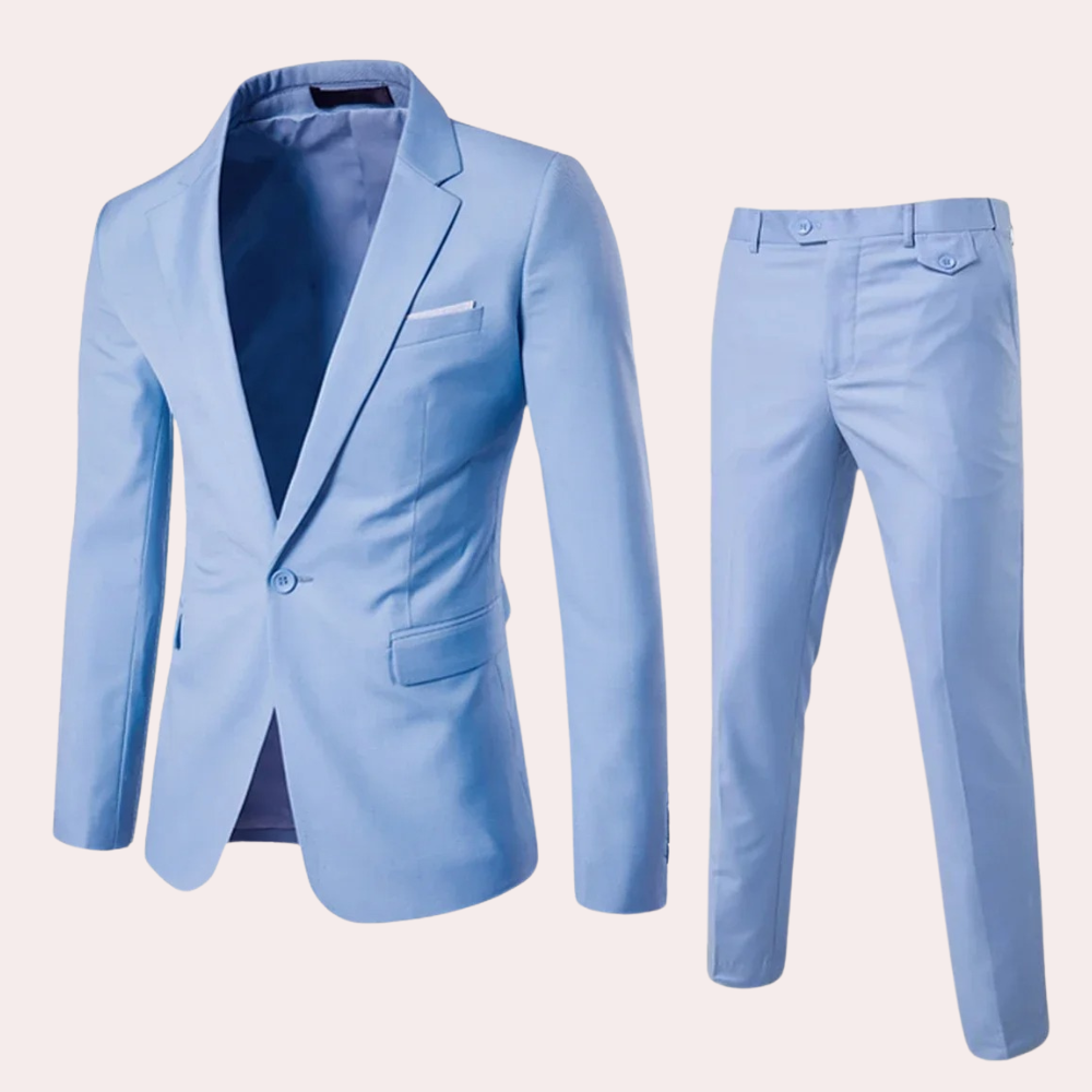 Men's Slim Fit Formal Suit Set Two Piece For Weddings And Business Professionals Sharp Modern Silhouette