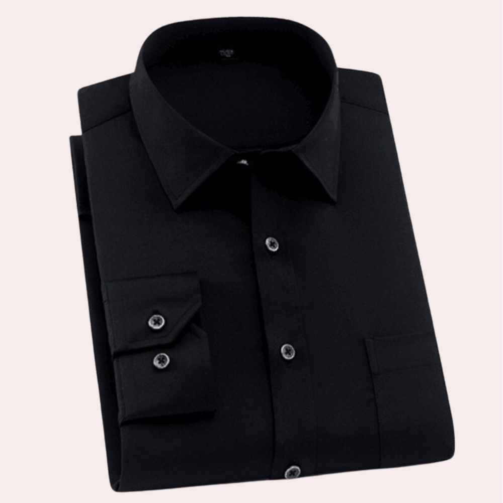 Nordic Flair Mens Non Iron Cotton Shirt With Classic Collar Regular Fit And Adjustable Cuffs
