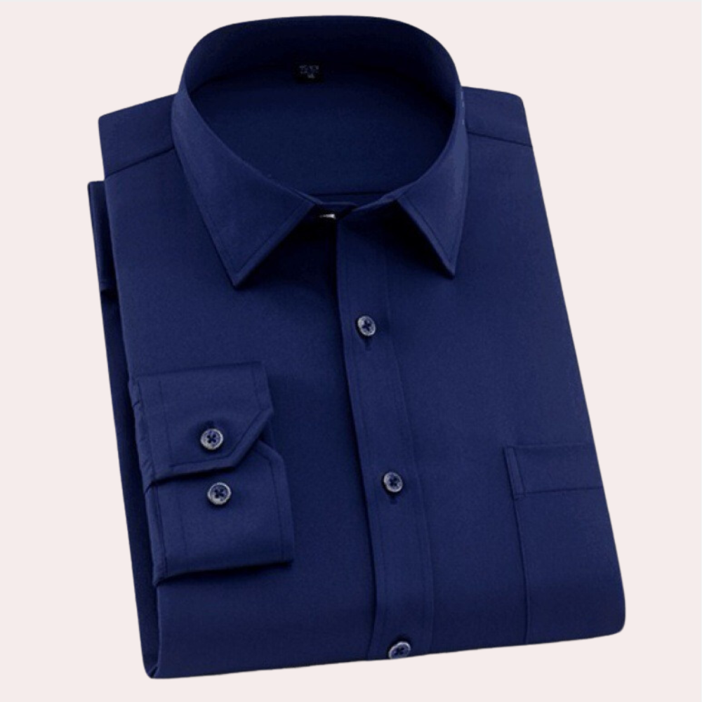 Nordic Flair Mens Non Iron Cotton Shirt With Classic Collar Regular Fit And Adjustable Cuffs