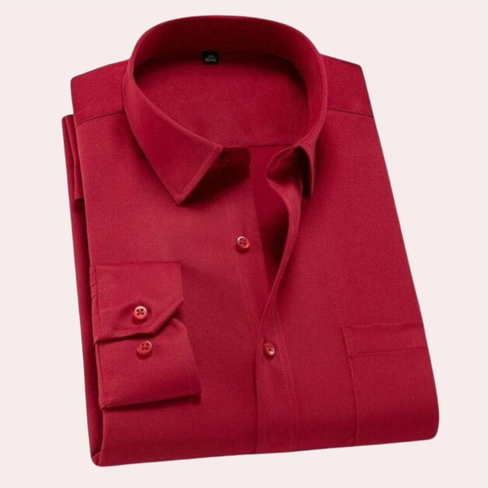 Nordic Flair Mens Non Iron Cotton Shirt With Classic Collar Regular Fit And Adjustable Cuffs