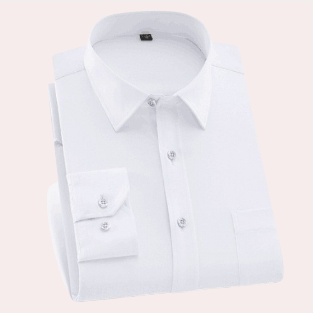 Nordic Flair Mens Non Iron Cotton Shirt With Classic Collar Regular Fit And Adjustable Cuffs