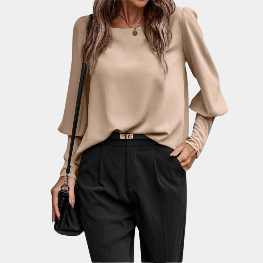 Women's Blouse – Long Sleeves – Round Neck – Elegant and Comfortable