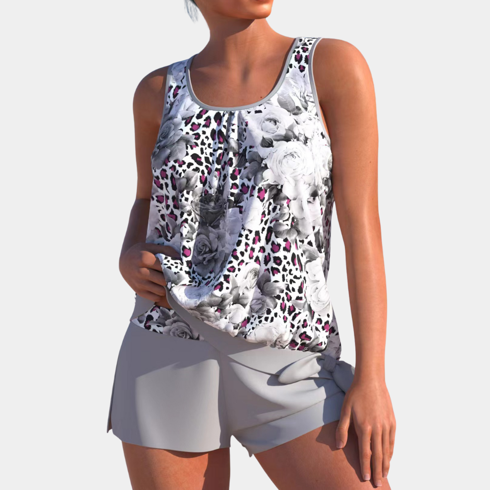 Women's Top - Sleeveless Floral Pattern - Light and Breathable - Relaxed Fit