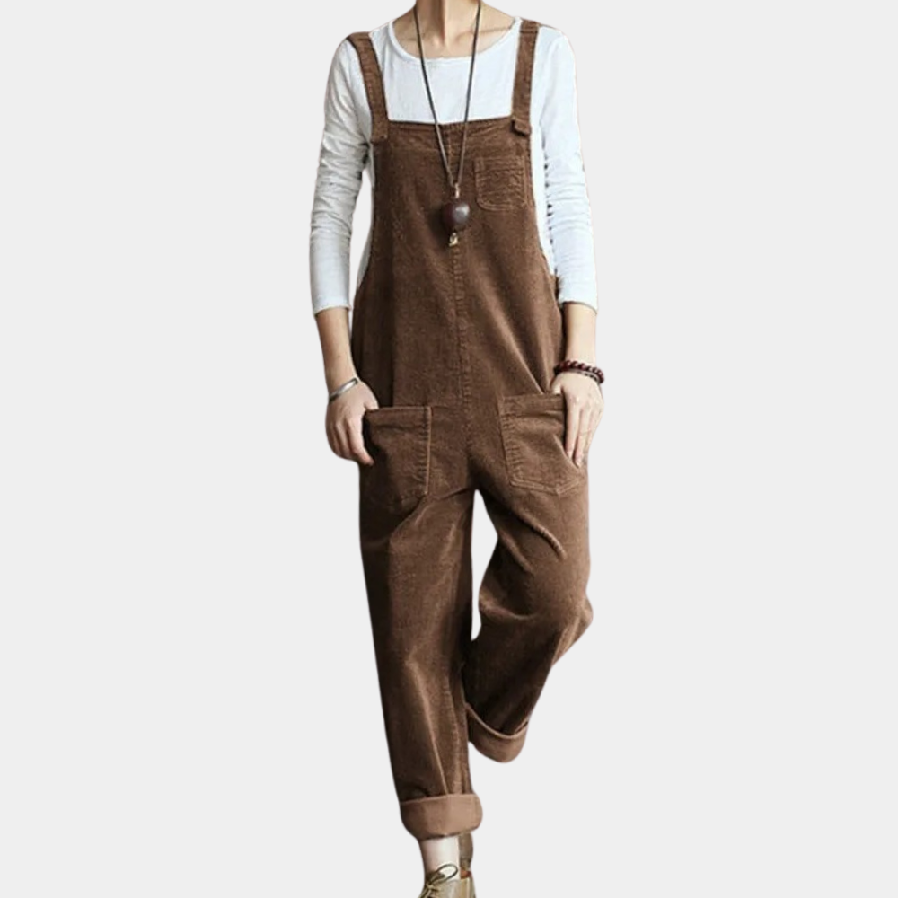 Casual summer corduroy jumpsuit for women