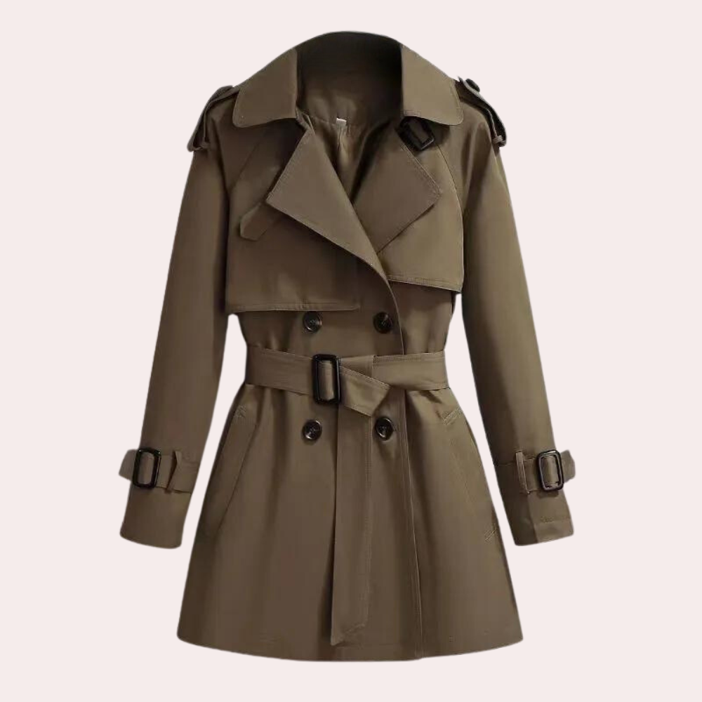 Apolline Womens Windbreaker Trench Coat Elegant Slim Silhouette Lightweight Weather Shield