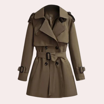 Apolline Womens Windbreaker Trench Coat Elegant Slim Silhouette Lightweight Weather Shield