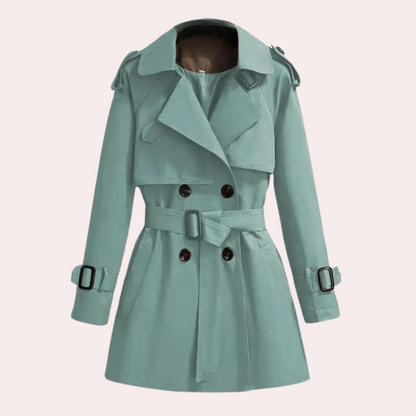 Apolline Womens Windbreaker Trench Coat Elegant Slim Silhouette Lightweight Weather Shield
