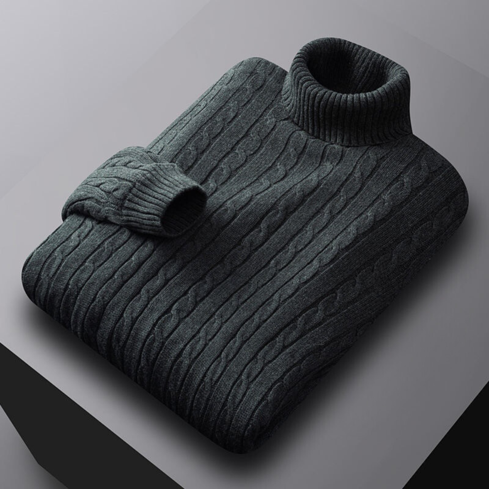 Men's High Neck Knit Sweater For All Day Comfort With Soft Breathable Knit And Warm Layering
