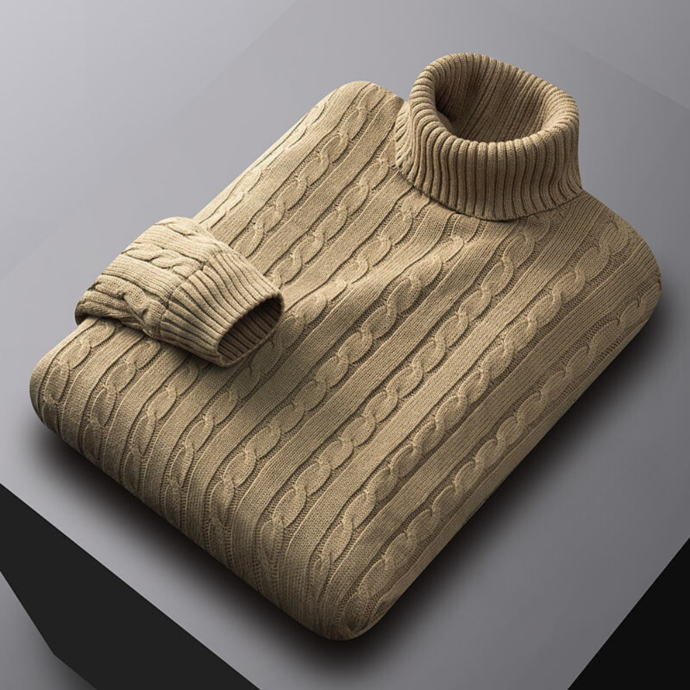 Men's High Neck Knit Sweater For All Day Comfort With Soft Breathable Knit And Warm Layering
