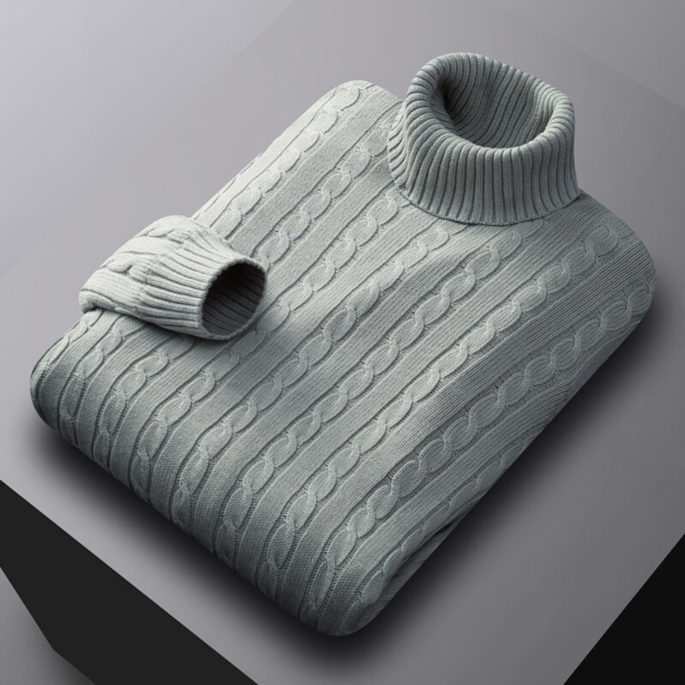 Men's High Neck Knit Sweater For All Day Comfort With Soft Breathable Knit And Warm Layering