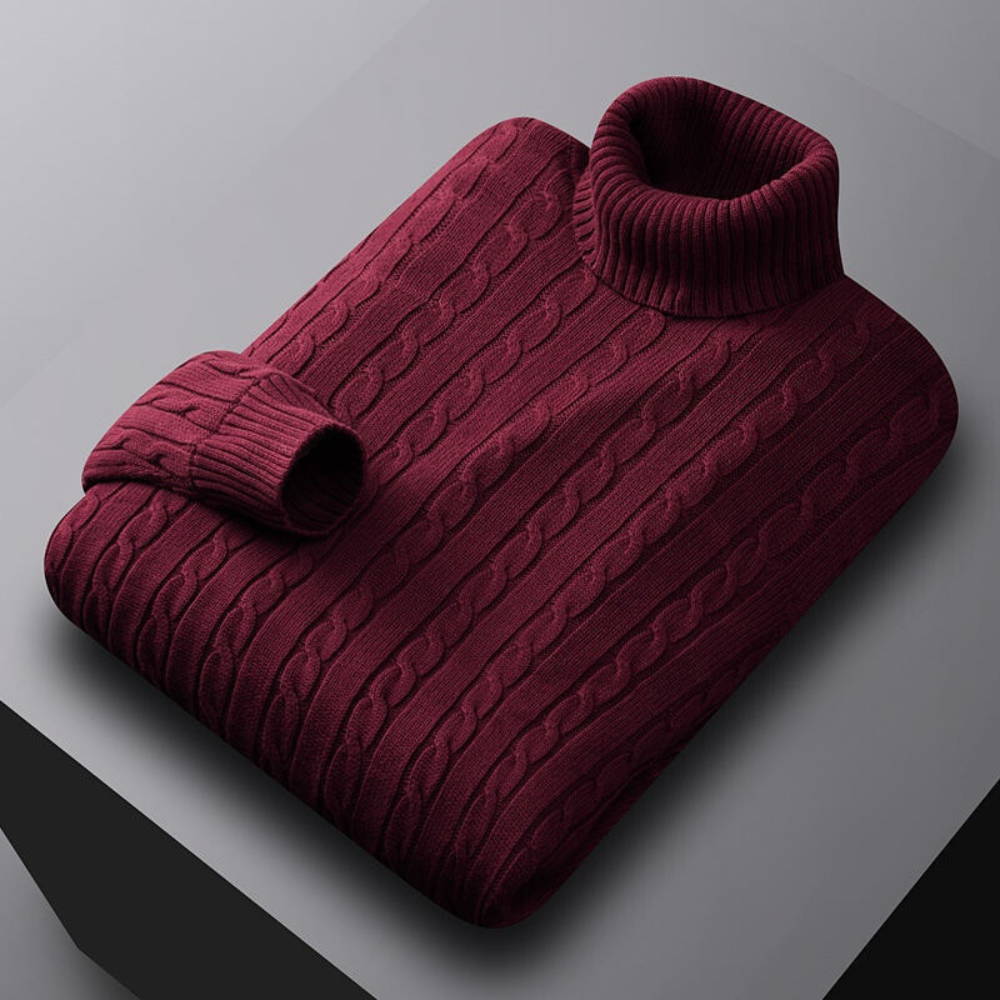 Men's High Neck Knit Sweater For All Day Comfort With Soft Breathable Knit And Warm Layering