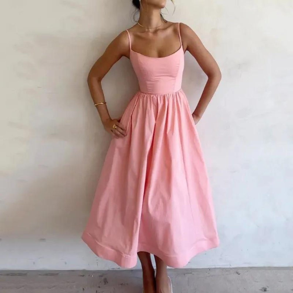 Women's Maxi Dress - Sleeveless A-line - Adjustable Straps - Light and Breathable