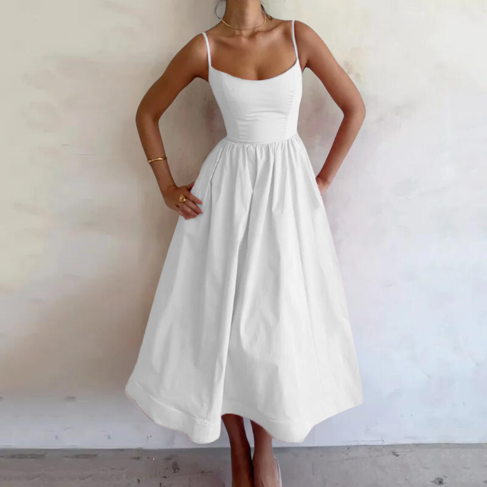 Women's Maxi Dress - Sleeveless A-line - Adjustable Straps - Light and Breathable