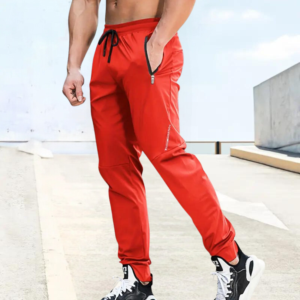 TrendAura Mens Slim Fit Jogging Pants with Elastic Drawstring Waist Zipper Pockets Breathable