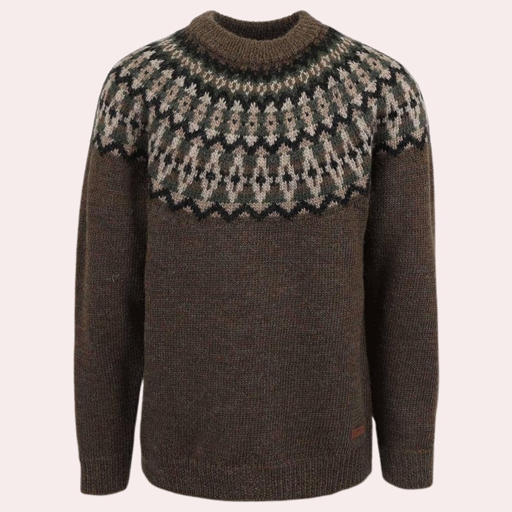 Ladies' Knit Sweater - Round Neck - Patterned Knit - Soft and Comfortable Fit