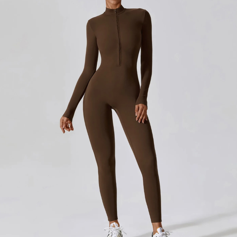 Women's Jumpsuit - Long-Sleeved Stretchable - Breathable Training & Yoga Bodysuit