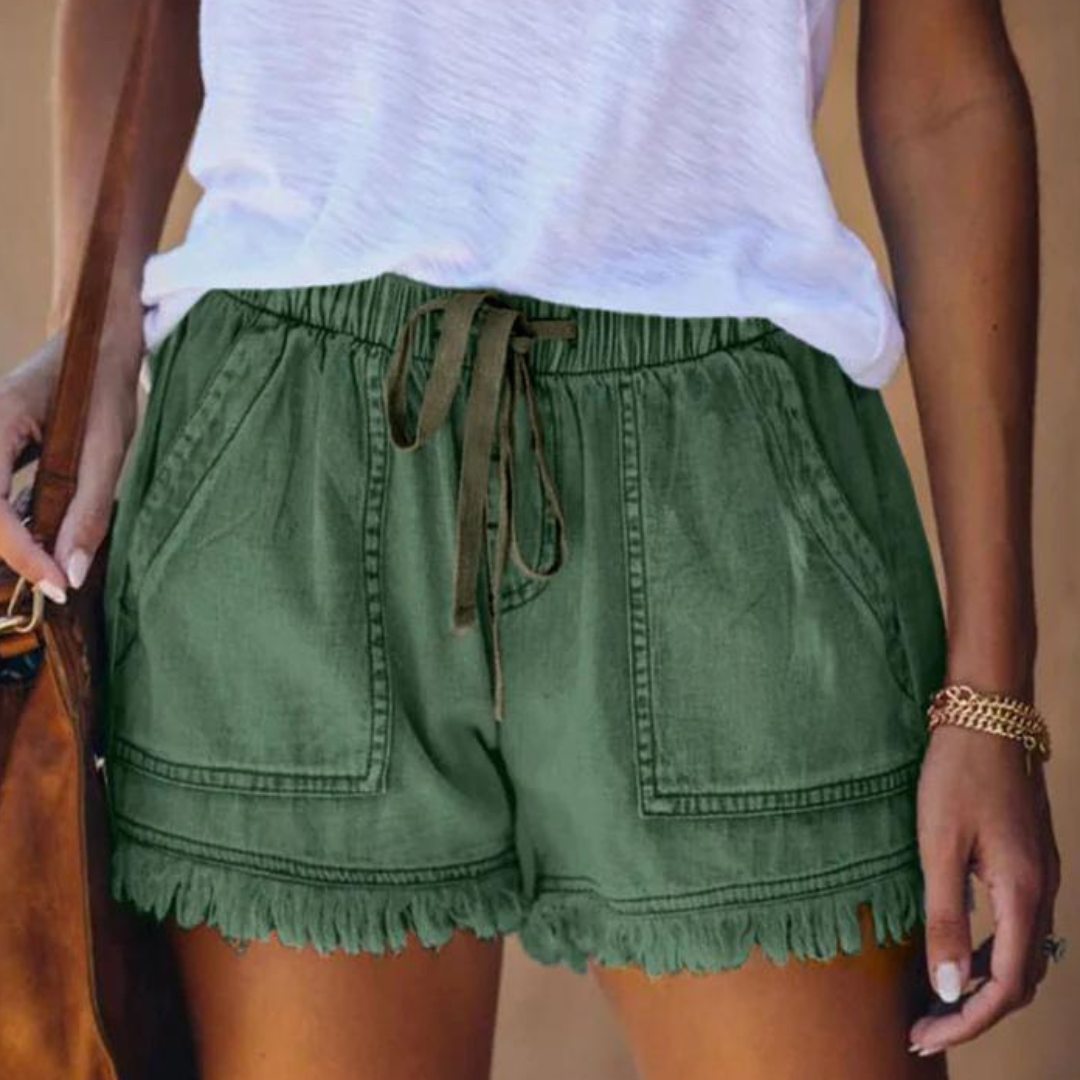 Lola Women Denim Shorts Breathable Stretch Fabric For Summer Comfort Casual Everyday Short Pants