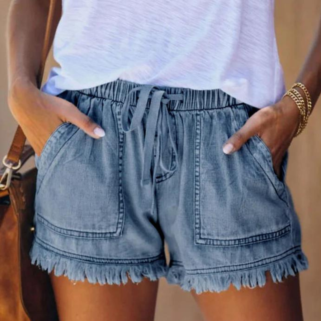 Lola Women Denim Shorts Breathable Stretch Fabric For Summer Comfort Casual Everyday Short Pants
