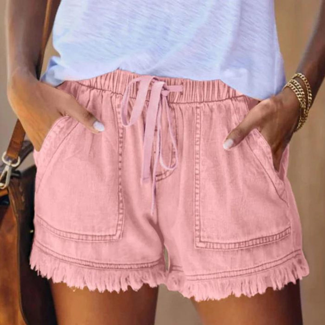 Lola Women Denim Shorts Breathable Stretch Fabric For Summer Comfort Casual Everyday Short Pants