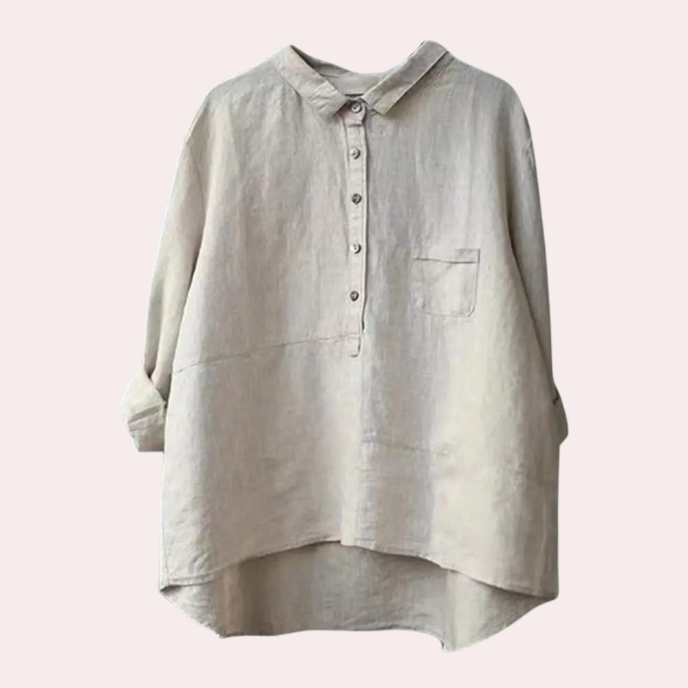 Women's Shirt - Loose Fit - Button Closure - Breathable Lightweight Fabric