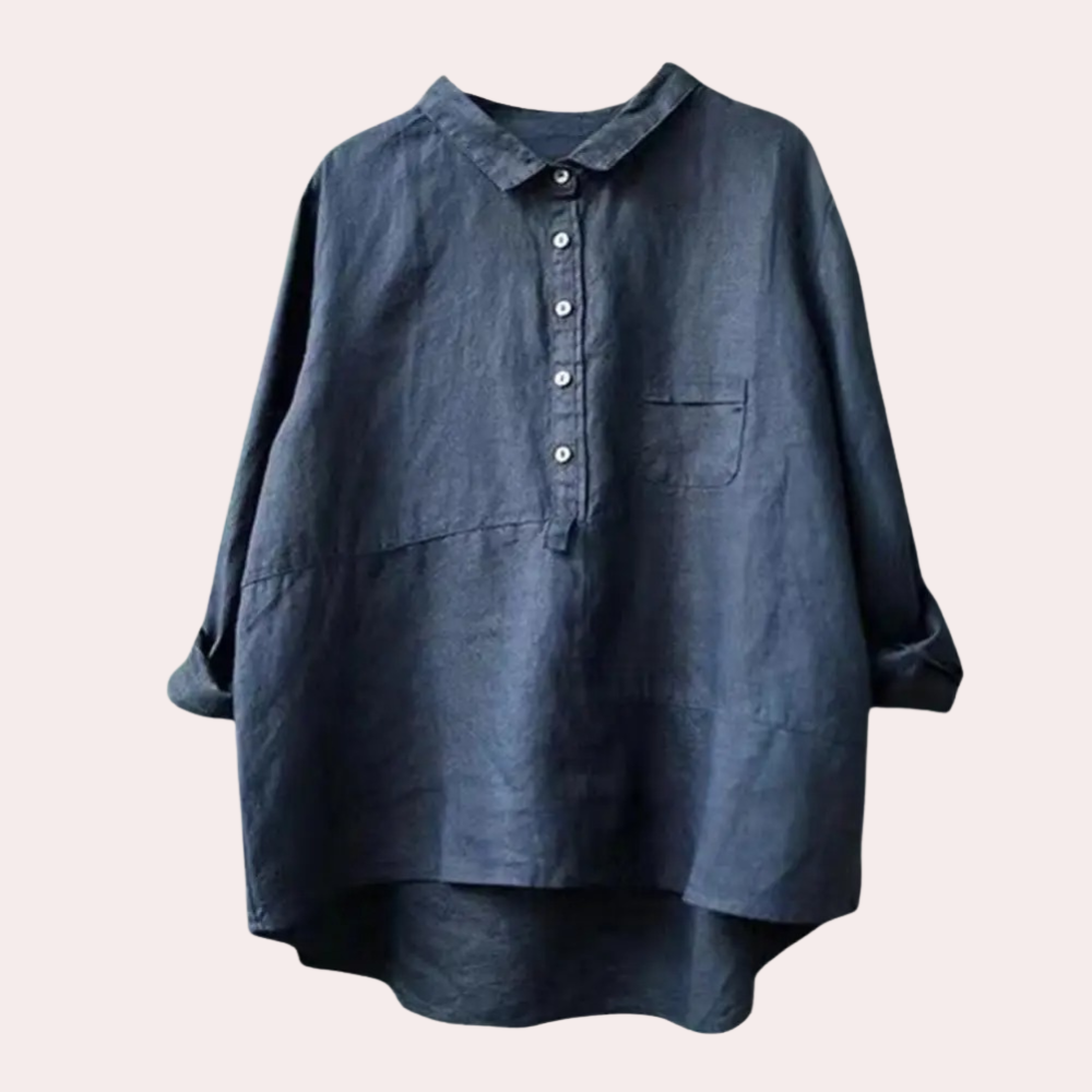 Women's Shirt - Loose Fit - Button Closure - Breathable Lightweight Fabric