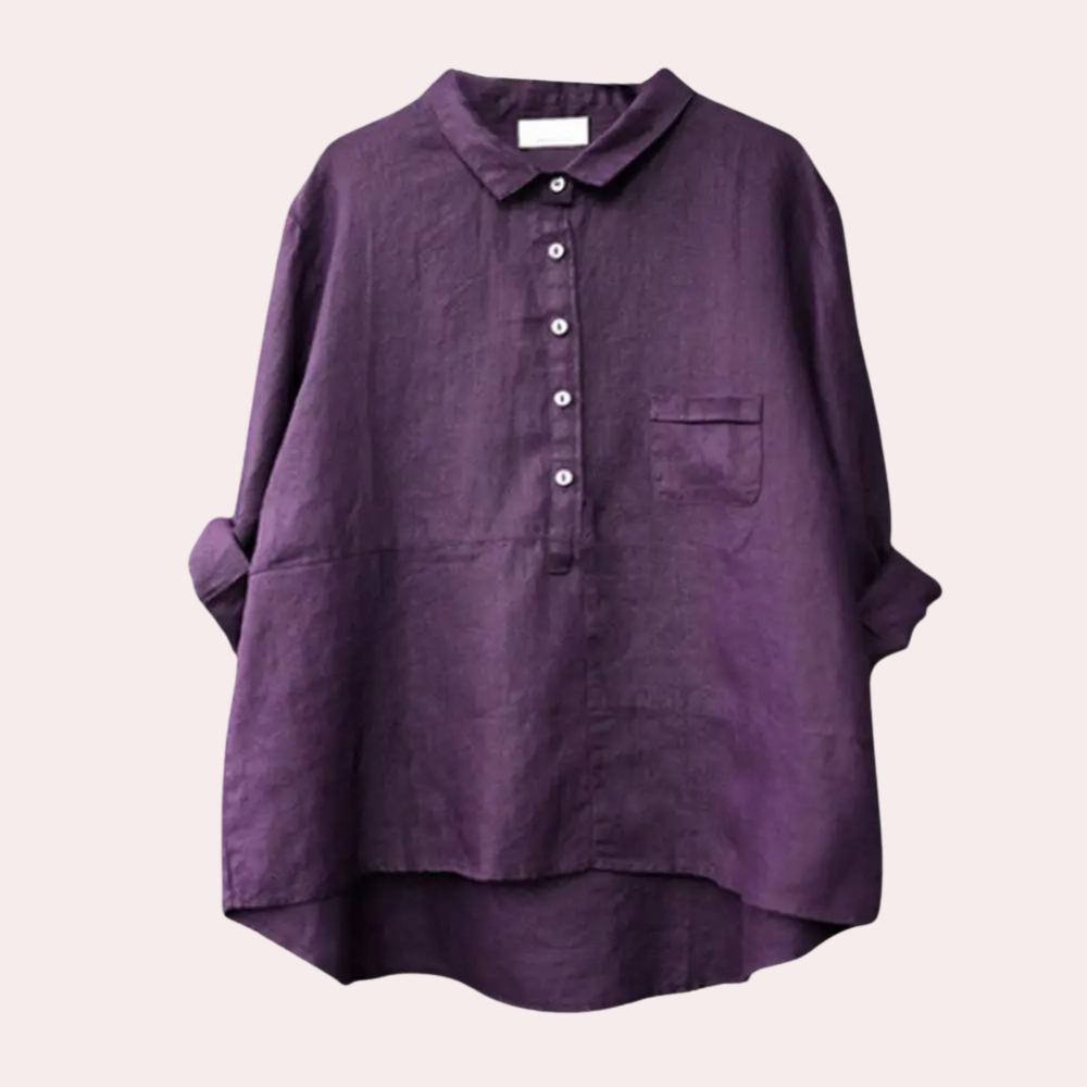 Women's Shirt - Loose Fit - Button Closure - Breathable Lightweight Fabric