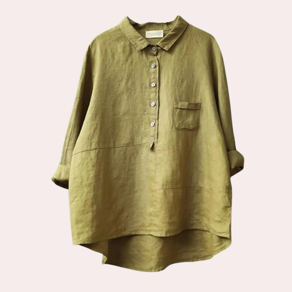 Women's Shirt - Loose Fit - Button Closure - Breathable Lightweight Fabric