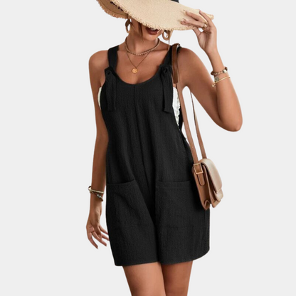 Women's Jumpsuit - Sleeveless with Adjustable Straps - Loose Fit - Casual Comfort