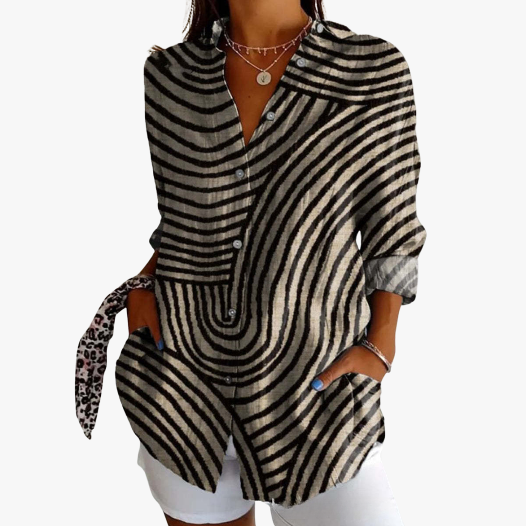 Beatrix | Embroidered Linen Blouse for Women with Handcrafted Embroidery