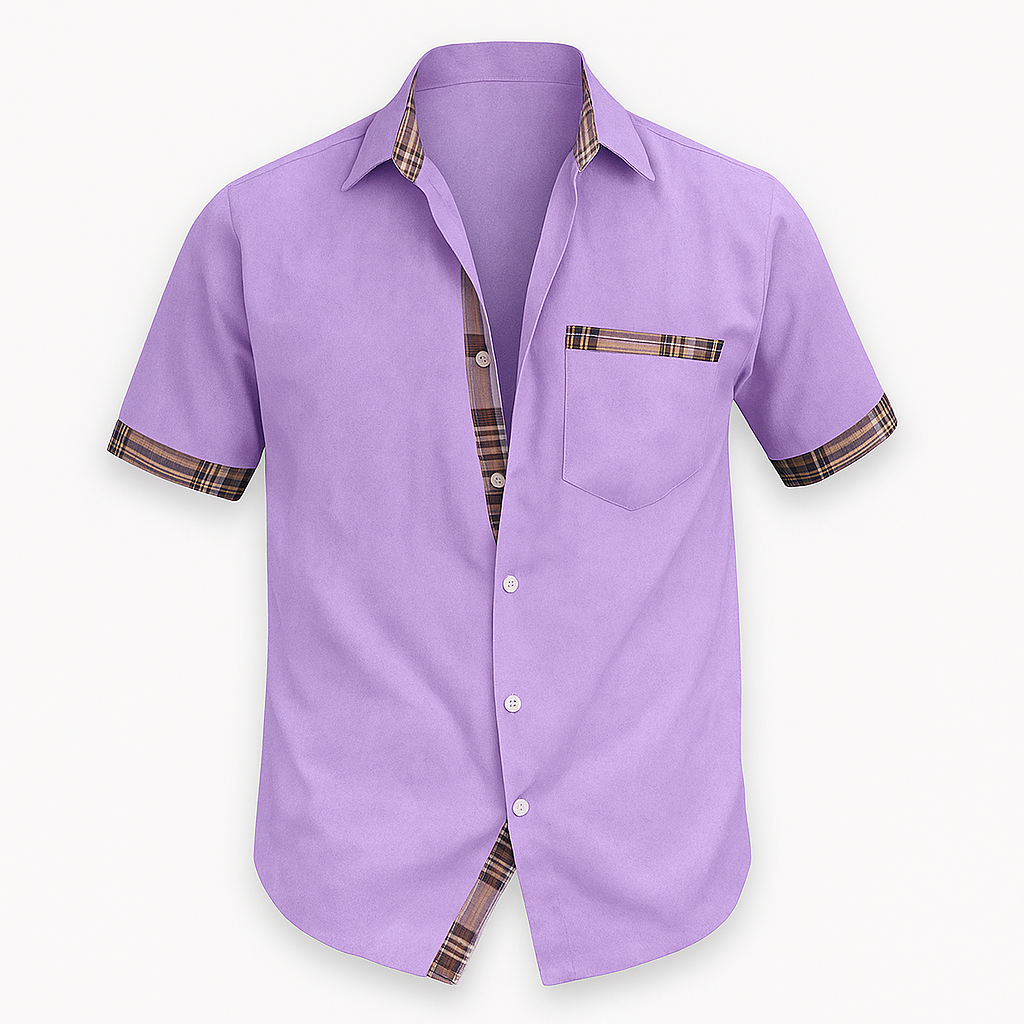 Short-sleeve shirt for men - Slim fit summer shirt in breathable cotton for work and leisure