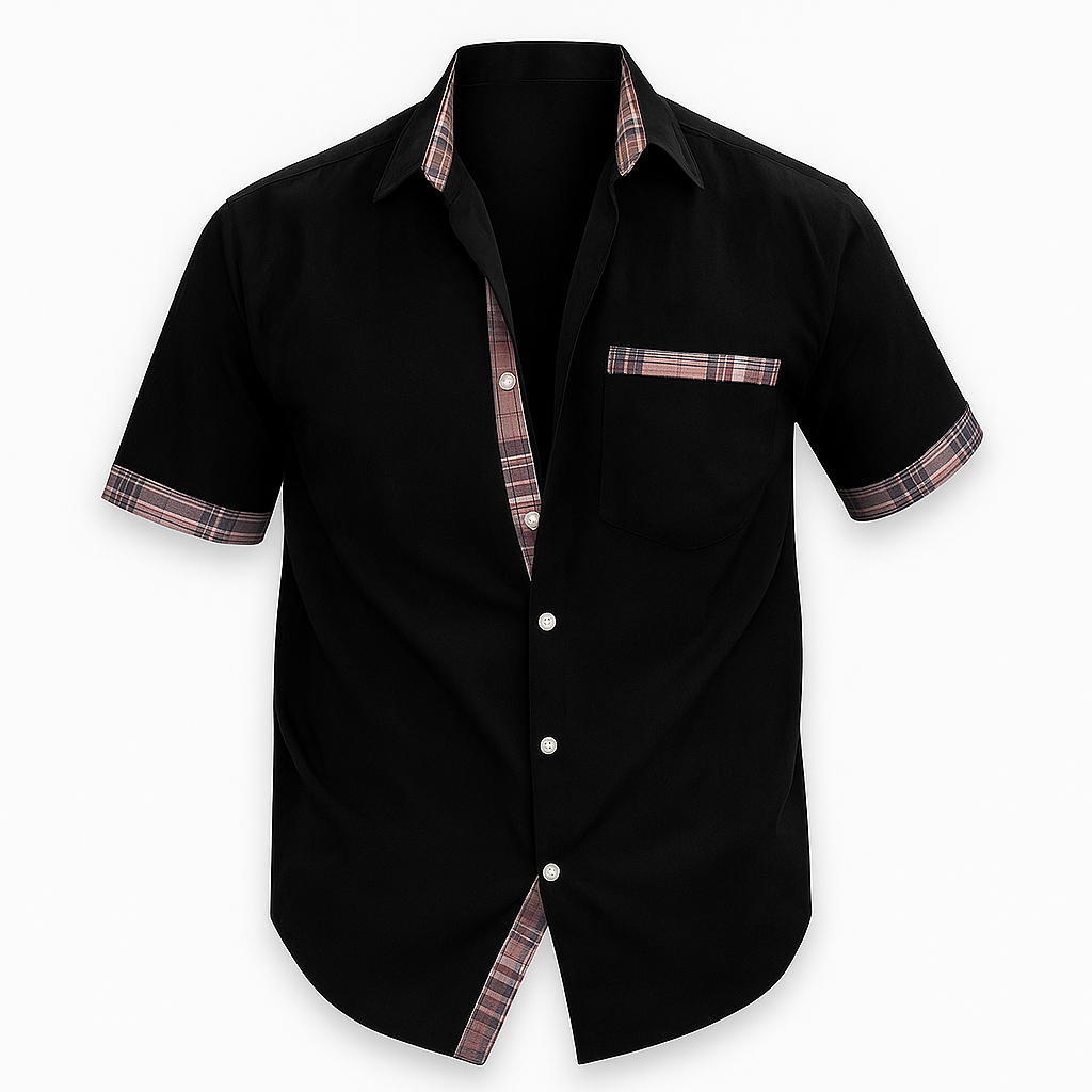 Short-sleeve shirt for men - Slim fit summer shirt in breathable cotton for work and leisure