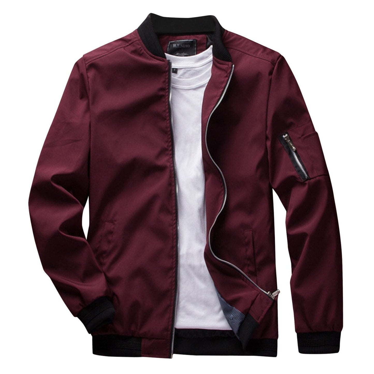 Mens Lightweight Bomber Zip Up Jacket For Men With Clean Cut Modern Style And Everyday Versatility