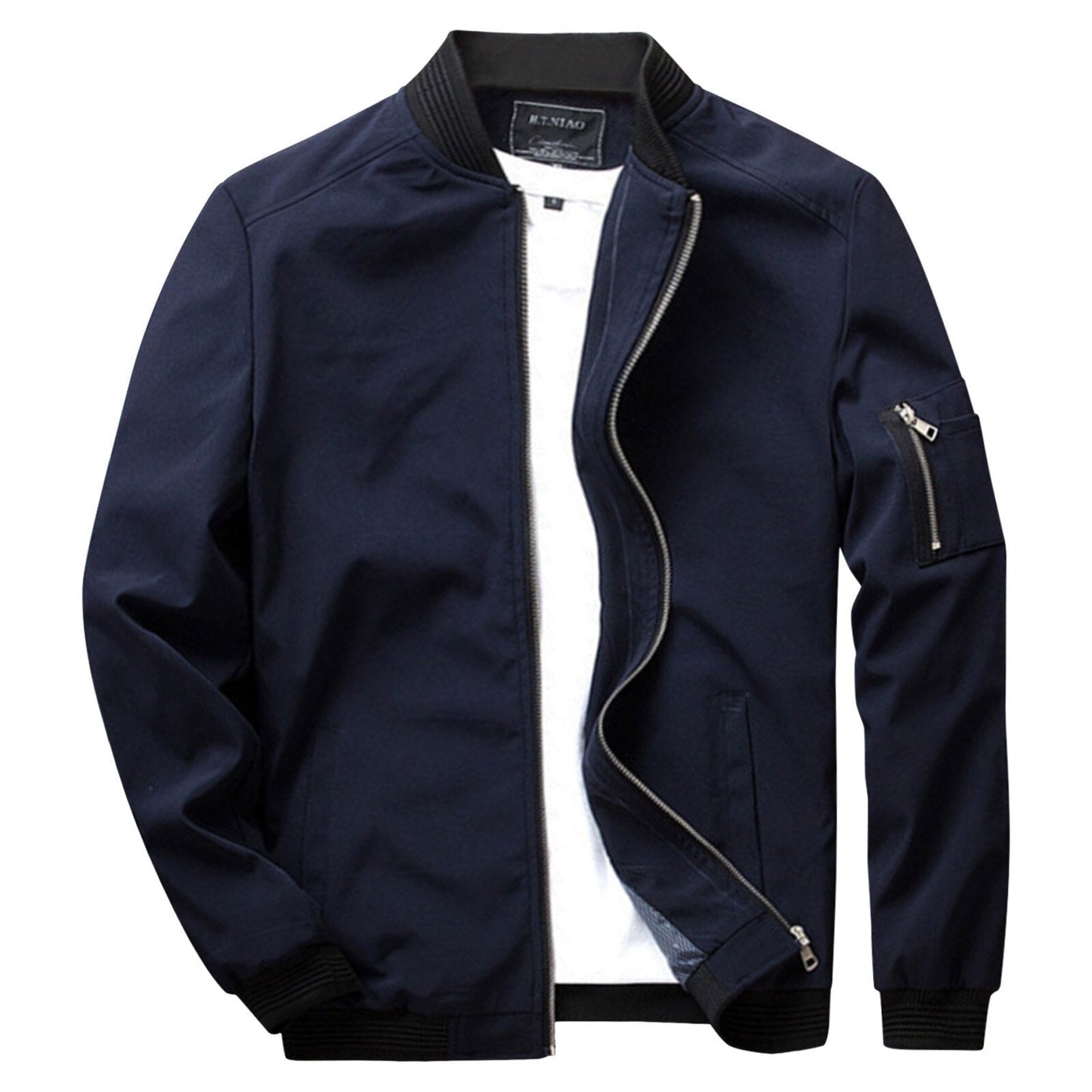 Carl Modern Zipper Front Jacket For Men Olive Green By TrendAura Casual Outerwear Essentials