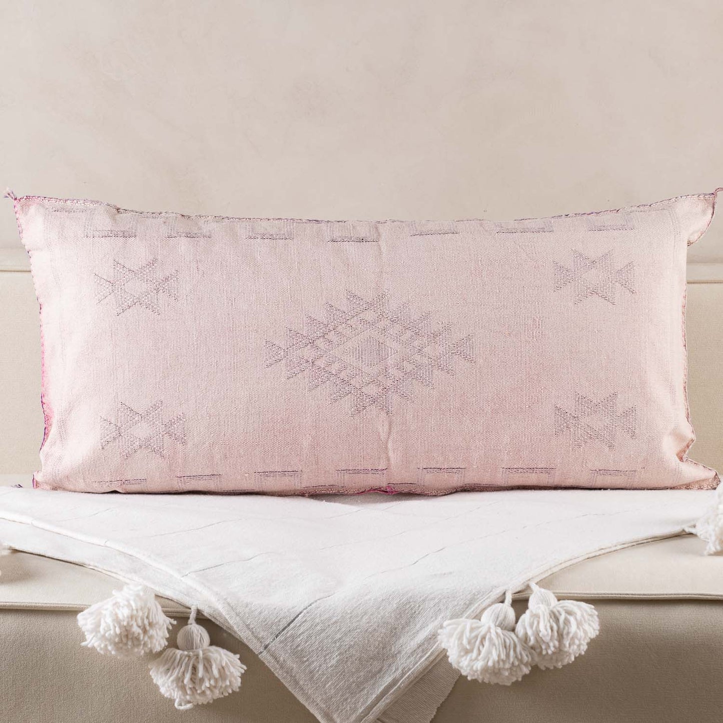 Pink Cactus silk pillow cover - TrendAura