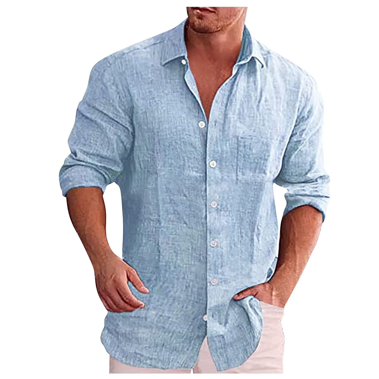 Lars Men's Linen Shirt Casual Fit With Spread Collar For Elegant Everyday Comfort