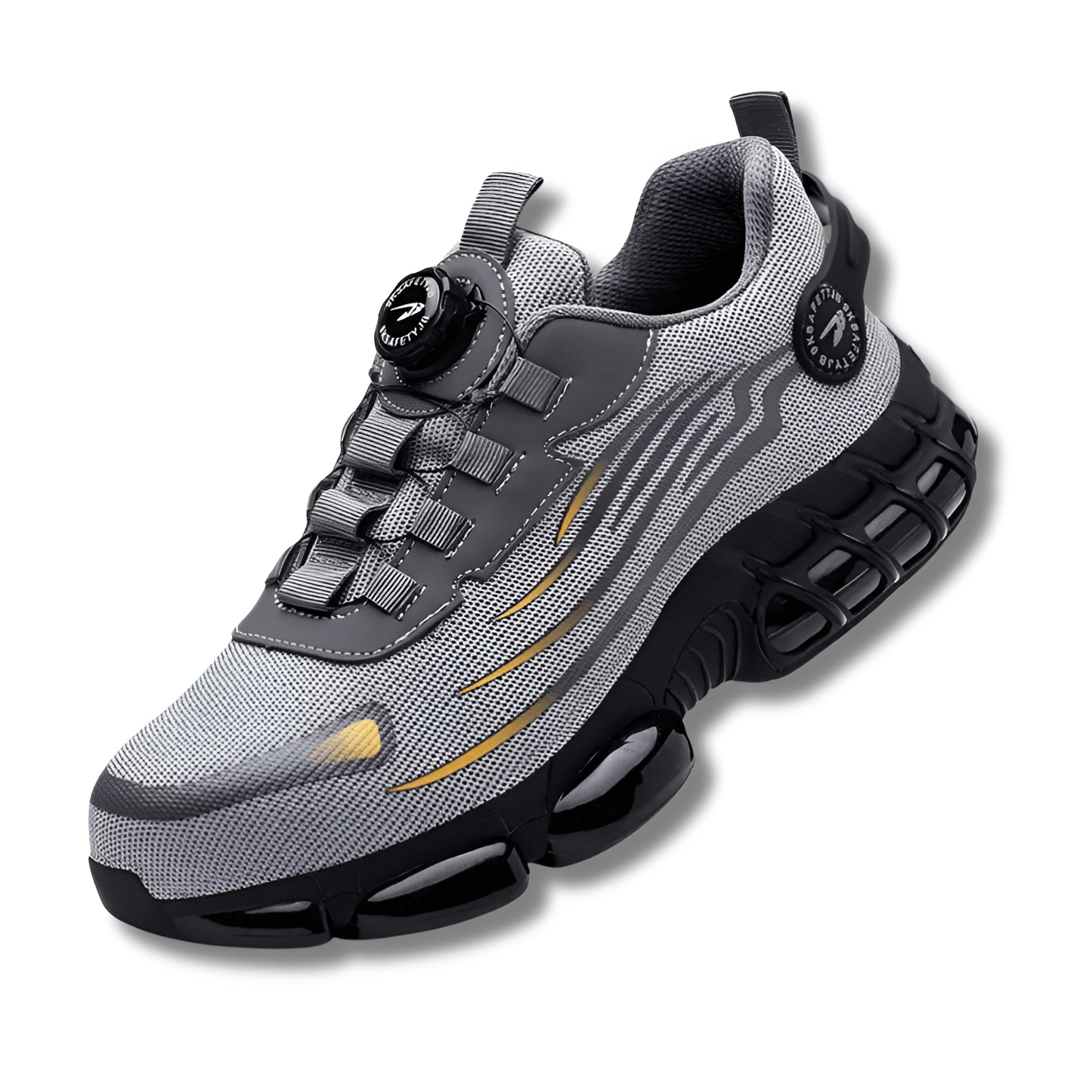 Men's Work Sneakers Button Closure Durable Toe Overlay For Tradesmen With Stable Grip