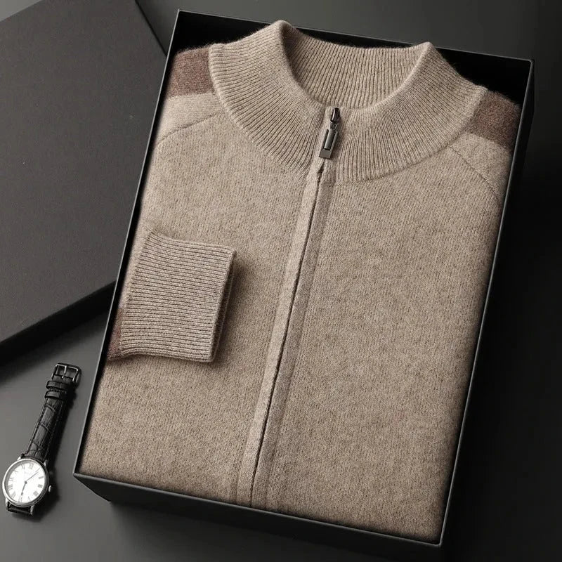 Caden Cashmere Full-Zip Sweater