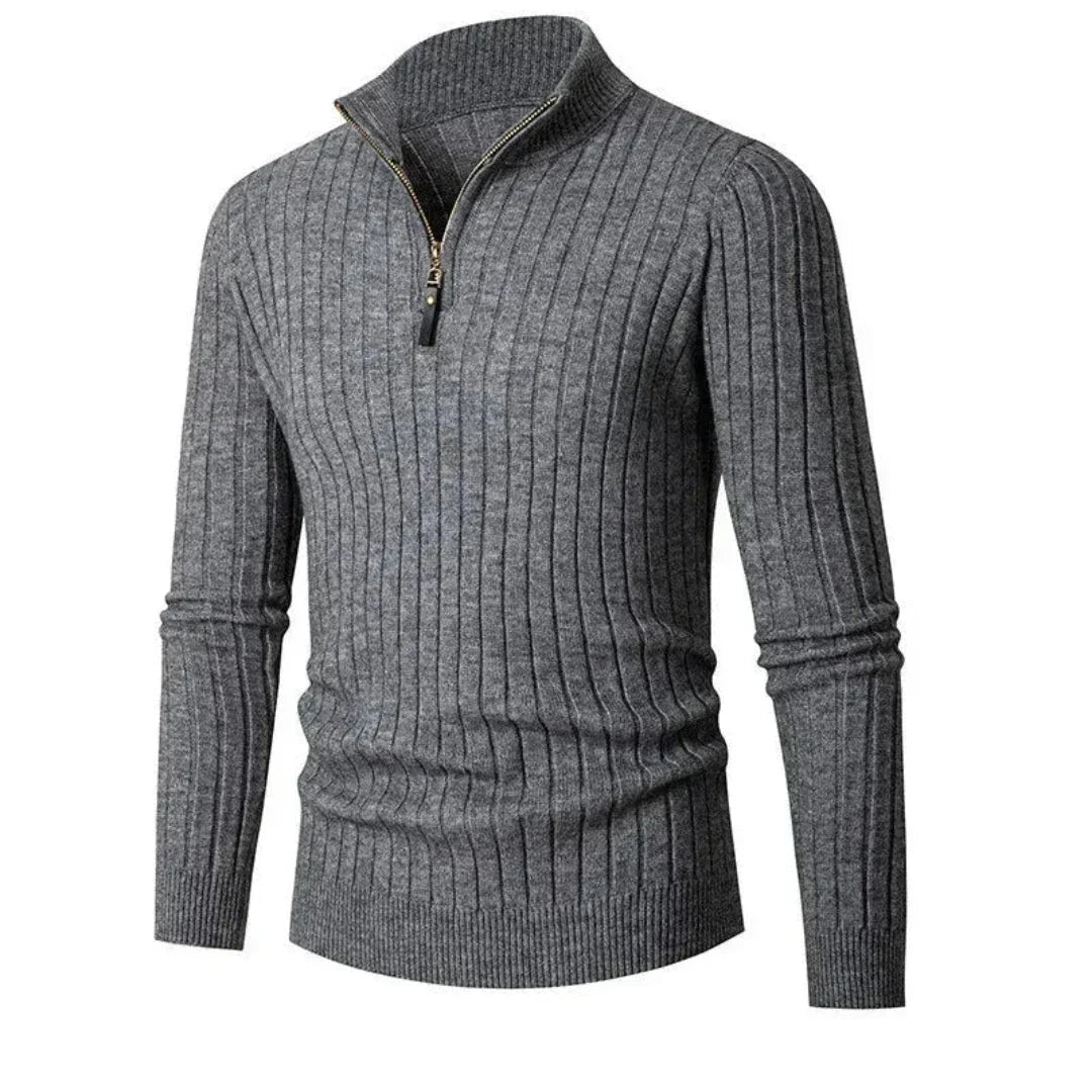 Caden Half-Zip Ribbed Sweater