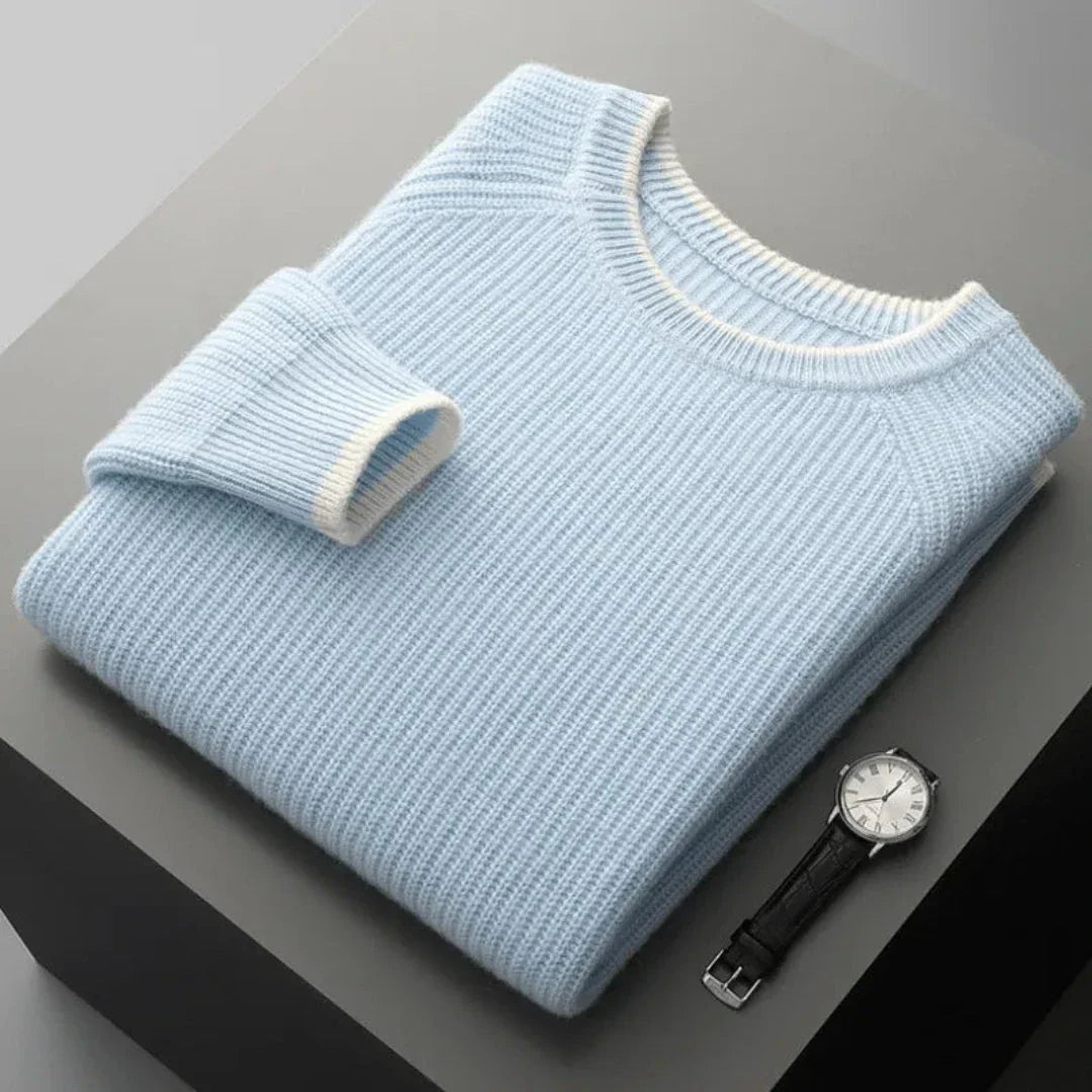 Cal Ribbed Crewneck Wool Sweater