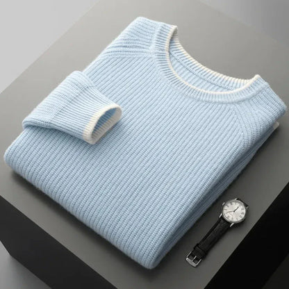 Cal Ribbed Crewneck Wool Sweater