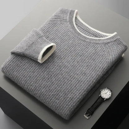 Cal Ribbed Crewneck Wool Sweater