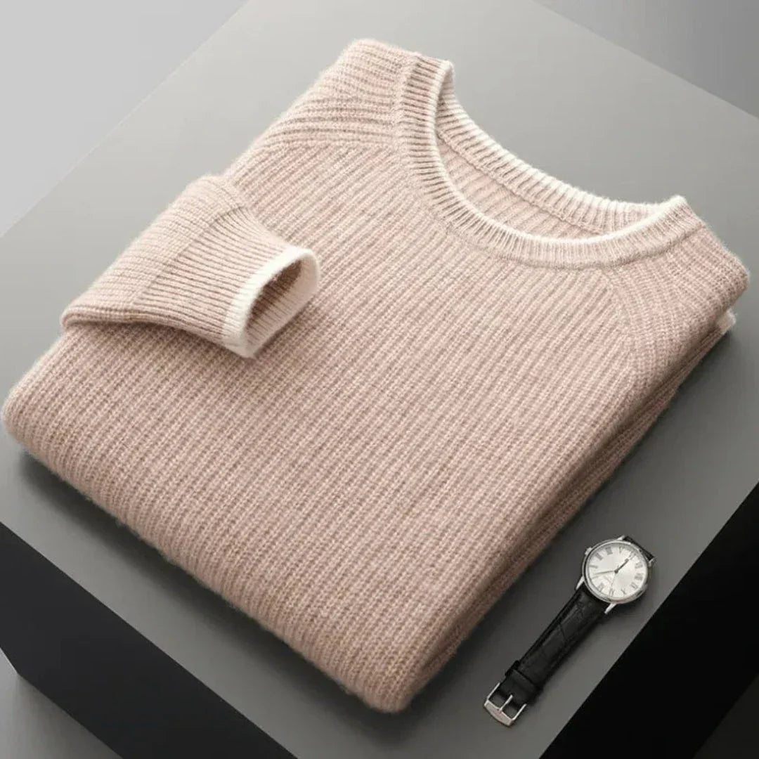 Cal Ribbed Crewneck Wool Sweater