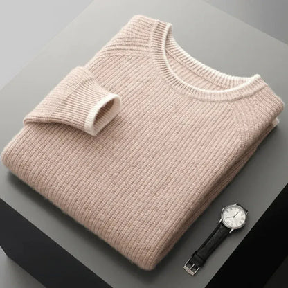 Cal Ribbed Crewneck Wool Sweater
