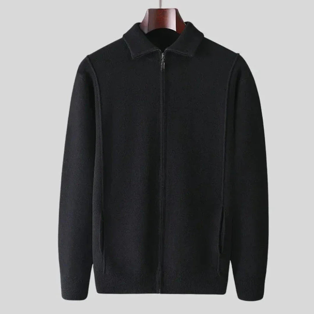 Caleb Full-Zip Wool Sweater