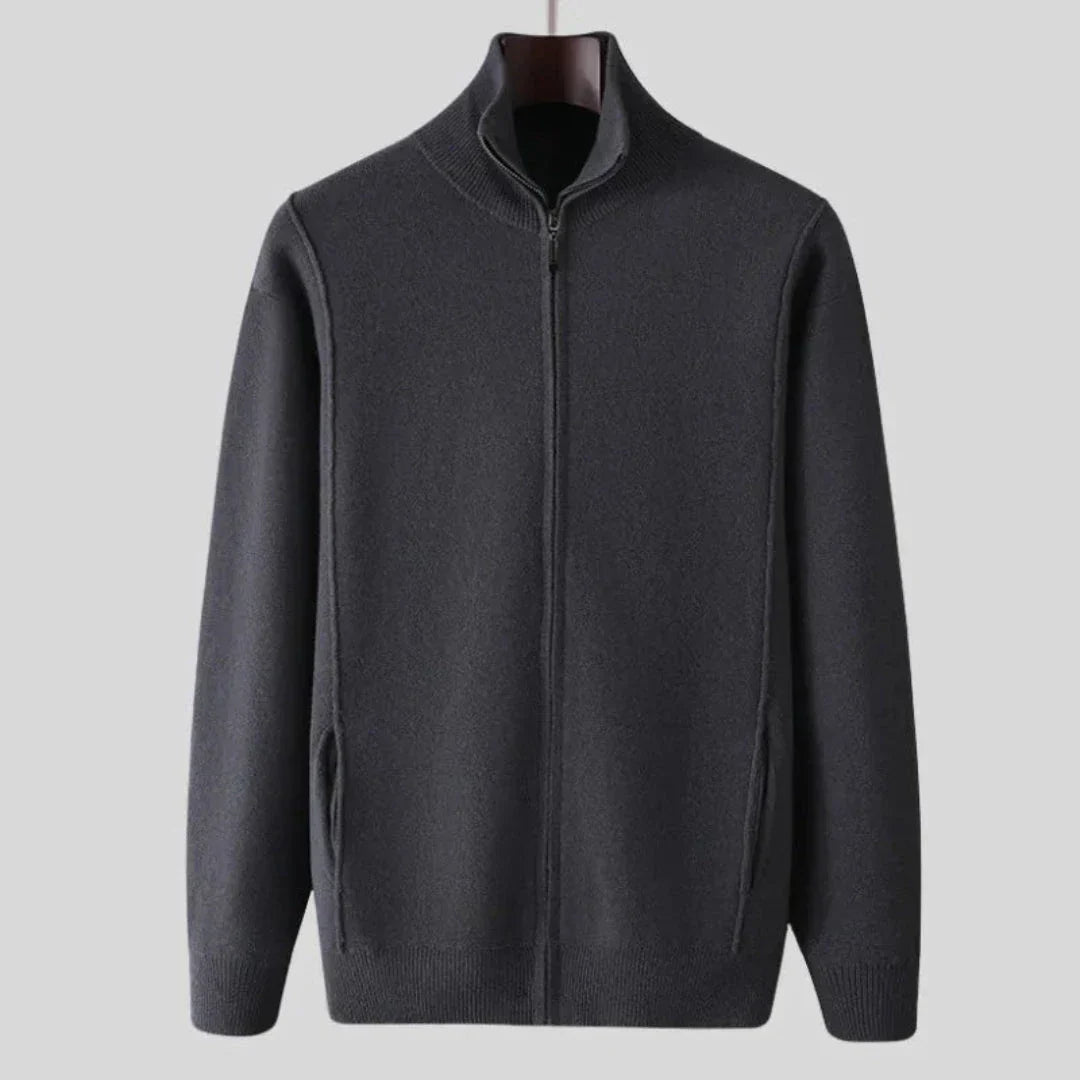 Caleb Full-Zip Wool Sweater