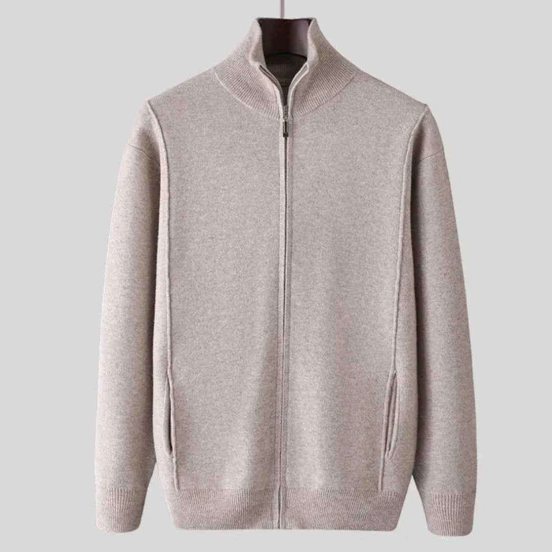 Caleb Full-Zip Wool Sweater