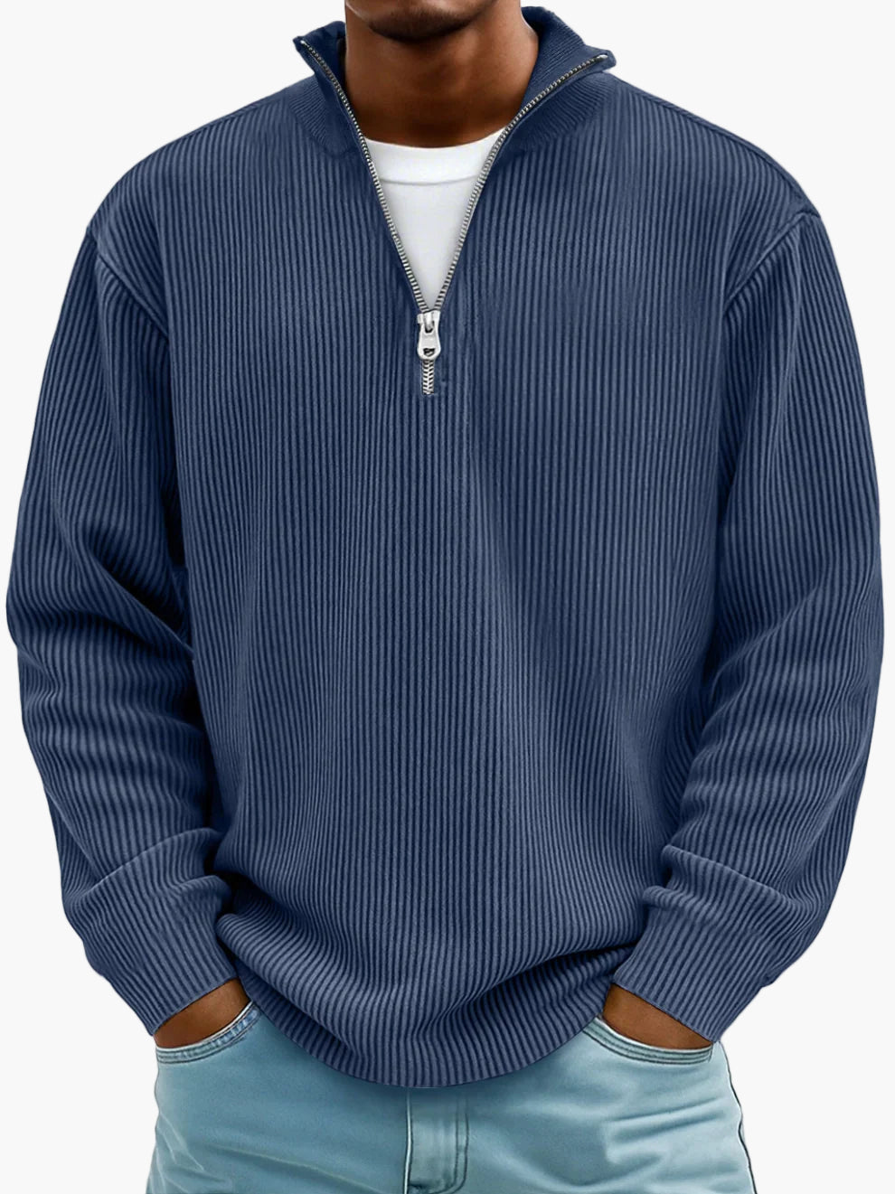 Men's Half Zip Knit Sweater Essential Modern Casual Wear For Office And Everyday