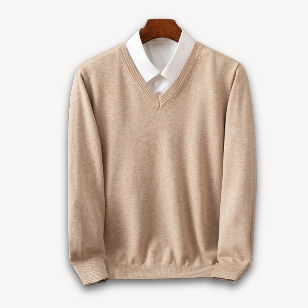 TrendAura Men's V Neck Slim Fit Sweater In Soft Knit With Ribbed Edges For Versatile Style