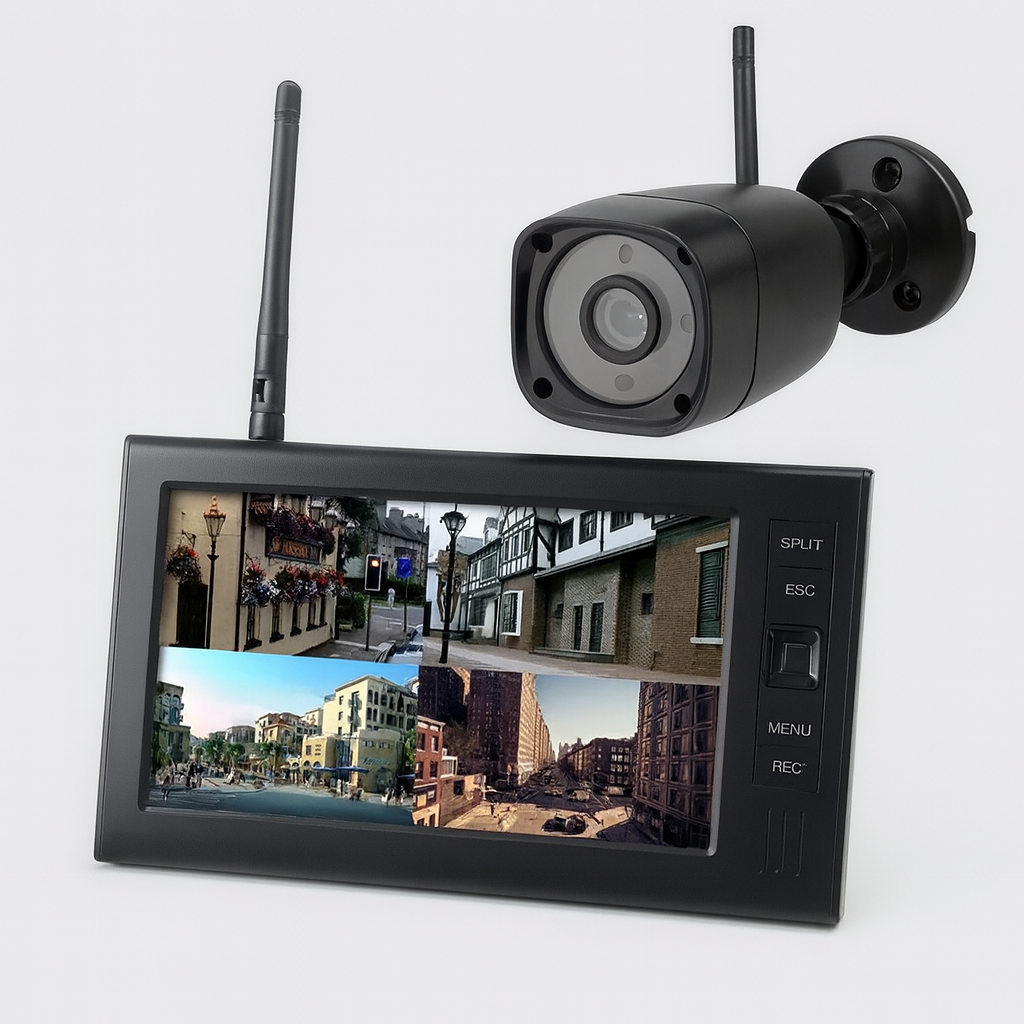 Wireless security camera - 7" monitor and outdoor night vision - TrendAura